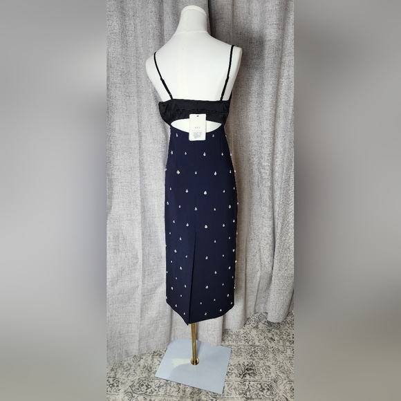 A.L.C. Alana Black and Navy Midi Dress - Picture 10 of 14